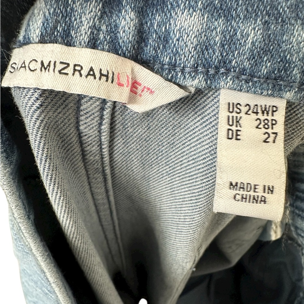 Isaac Mizrahi Live Front Seam Pull On Stretch Wide Leg Jeans Size 24W Petite - Picture 7 of 8